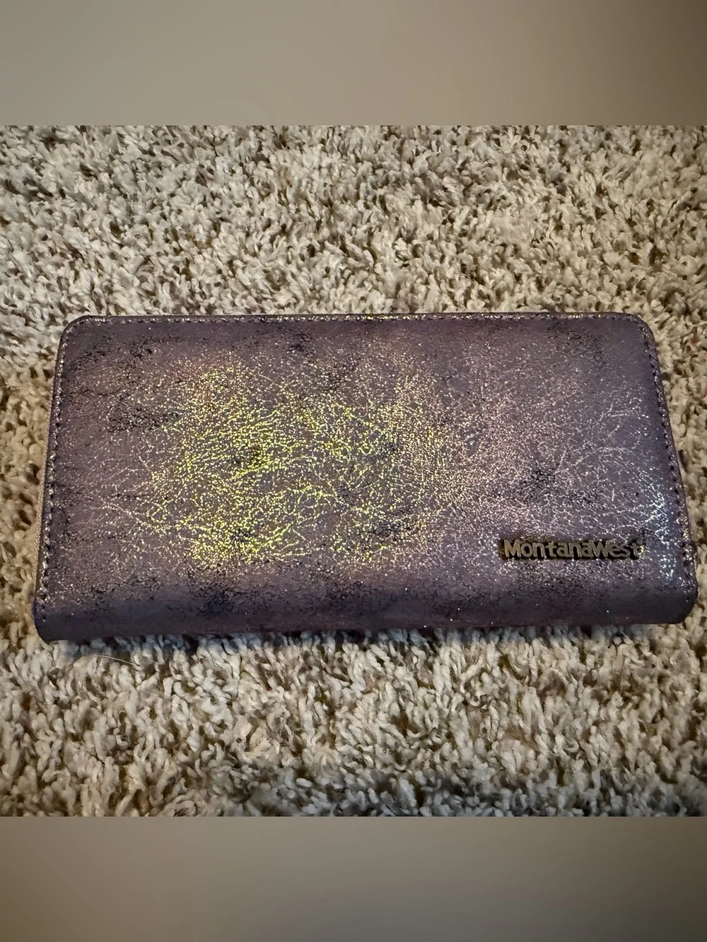 Montana West Purple Shimmer Rhinestone Accent Wallet